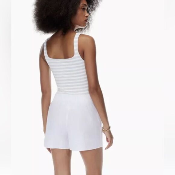 Aritzia Babaton Striped One Piece White Blue Bodysuit Women’s Small - Picture 1 of 5